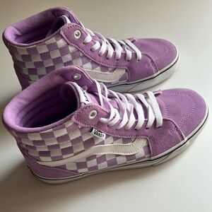 VANS Women’s Filmore Hi Lavender Checkerboard Sneakers